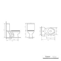 YS22206T 2-delig keramisch toilet, kortgekoppeld sifontoilet met sifon;