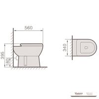 YS22215F Enkelstaand keramisch toilet, P-trap diepspoeltoilet;