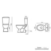 YS22221P 2-delig keramisch toilet, kortgekoppeld P-sifon diepspoeltoilet;