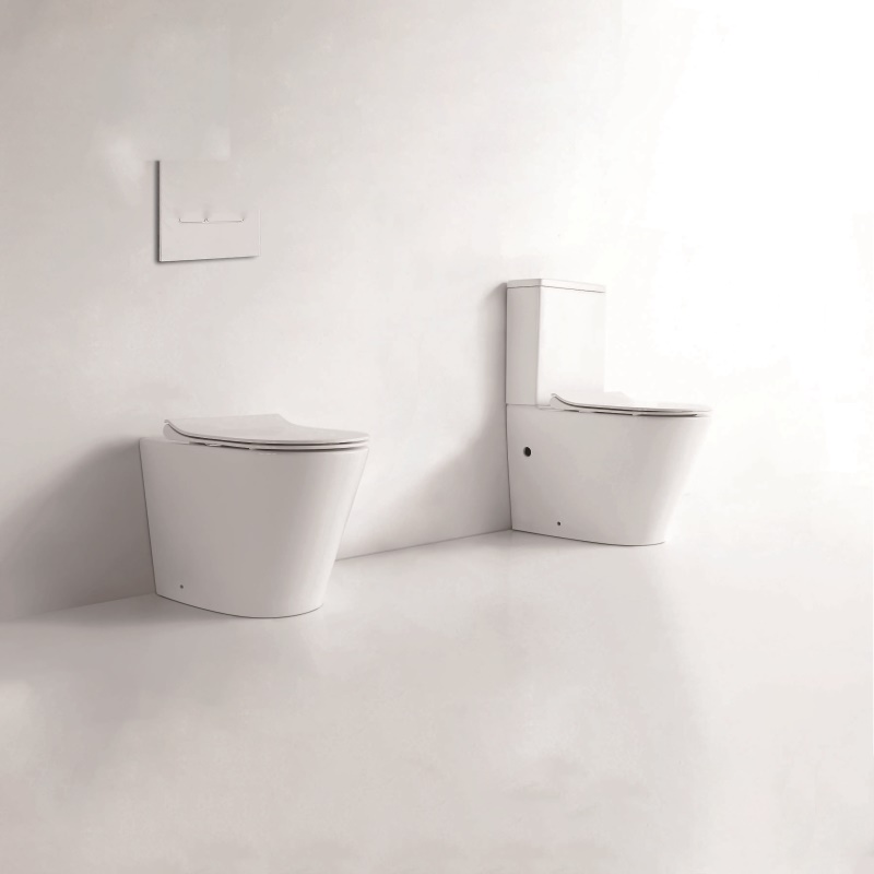 YS22268P 2-delig keramisch toilet zonder spoelrand, diepspoeltoilet met P-trap;