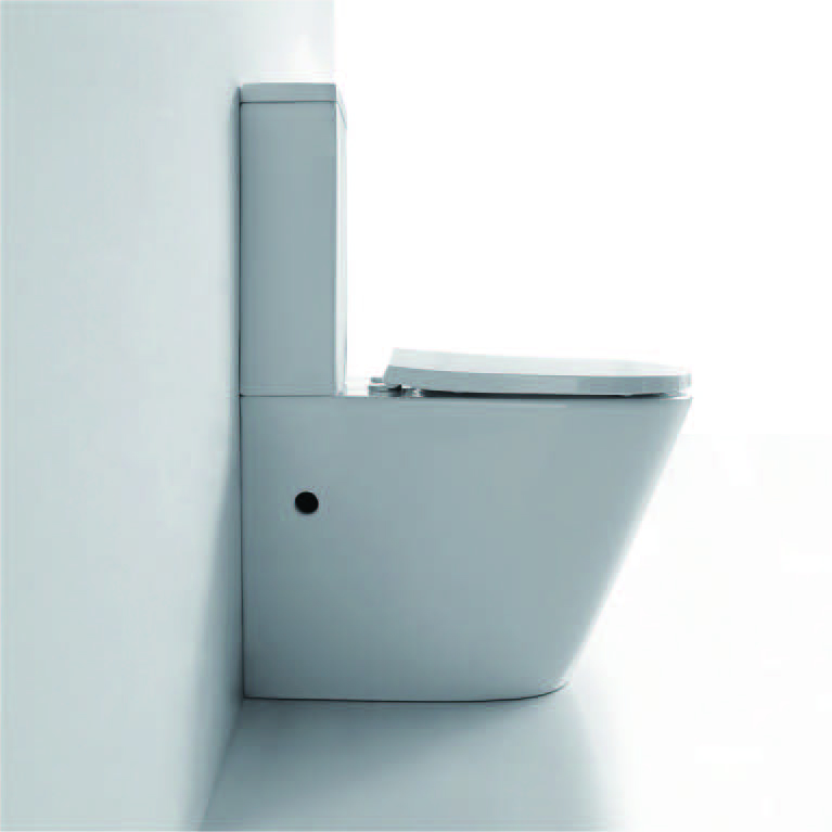 YS22268P 2-delig keramisch toilet zonder spoelrand, diepspoeltoilet met P-trap;