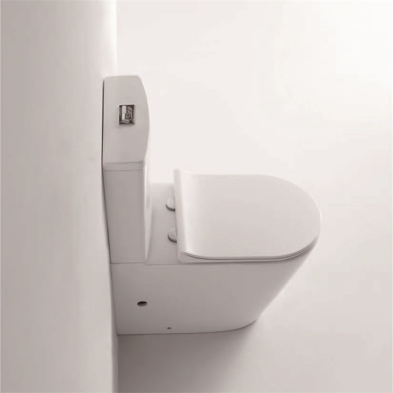 YS22268P 2-delig keramisch toilet zonder spoelrand, diepspoeltoilet met P-trap;