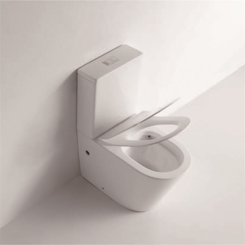 YS22268P 2-delig keramisch toilet zonder spoelrand, diepspoeltoilet met P-trap;