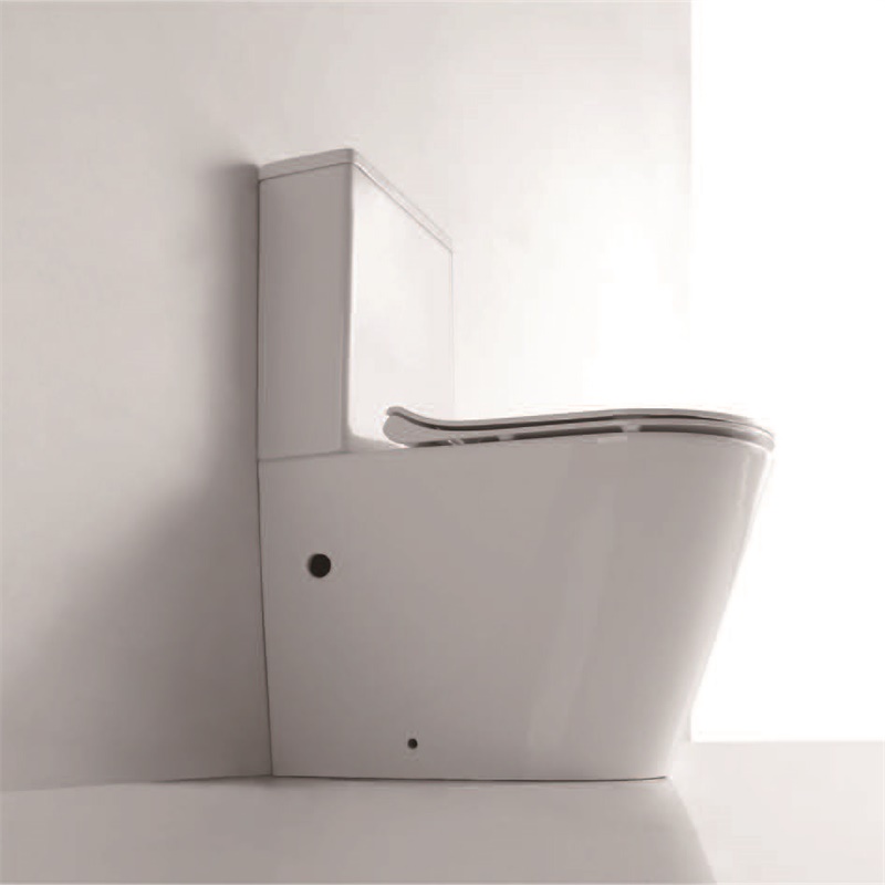 YS22268P 2-delig keramisch toilet zonder spoelrand, diepspoeltoilet met P-trap;