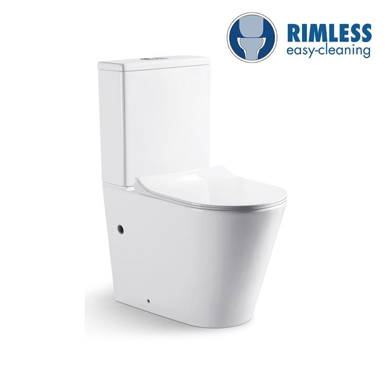 YS22268P 2-delig keramisch toilet zonder spoelrand, diepspoeltoilet met P-trap;