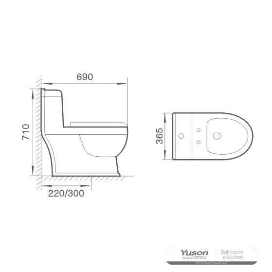 YS24256 Keramisch toilet uit één stuk, sifonisch;