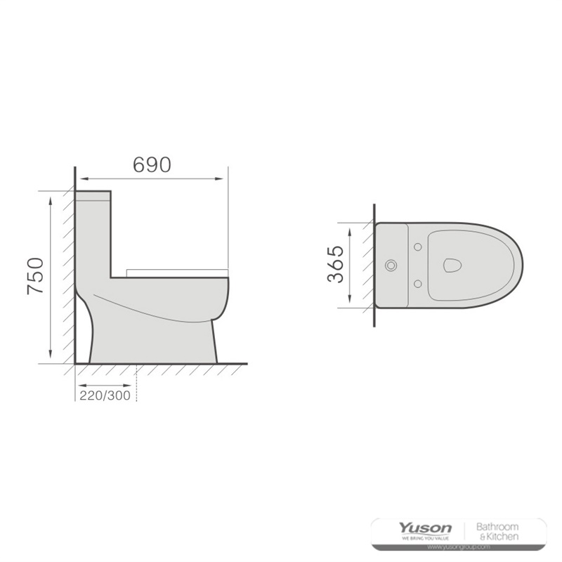 YS24265 Keramisch toilet uit één stuk, sifonisch;