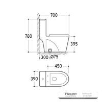 YS24283 Keramisch toilet uit één stuk, met sifon;