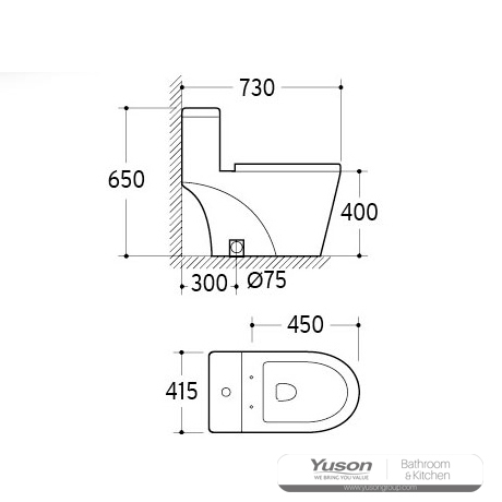 YS24284 Keramisch toilet uit één stuk, sifonisch;