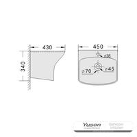 YS26632 Keramische wandgemonteerde wastafel, totemwastafel uit één stuk;