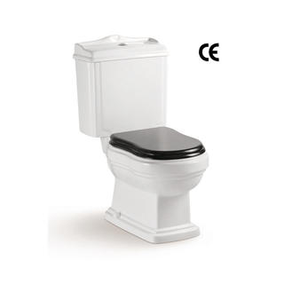 YS22209P Retro design 2-delig keramisch toilet, kortgekoppeld P-trap diepspoeltoilet;