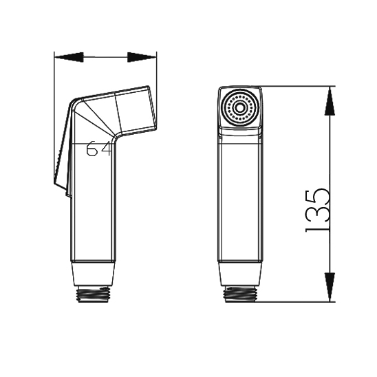 YS36077 ABS shataff, bidetsproeier, spoelsproeier