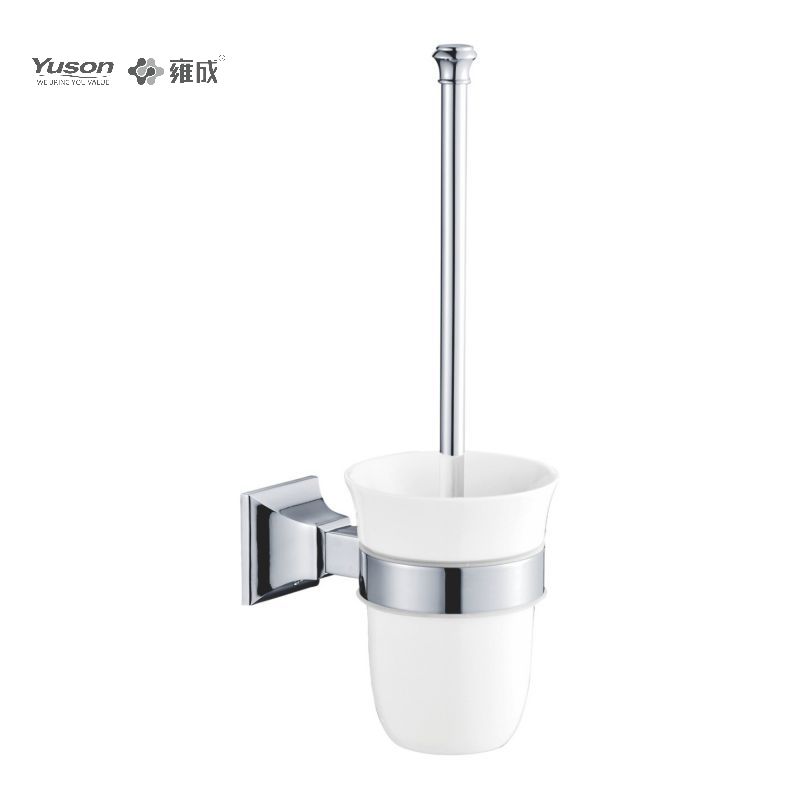 11190 Strakke badkameraccessoires, toiletborstel met beker van mat/gehard glas, zink/messing/SUS toiletborstel, wandmontage (Serie 11100)