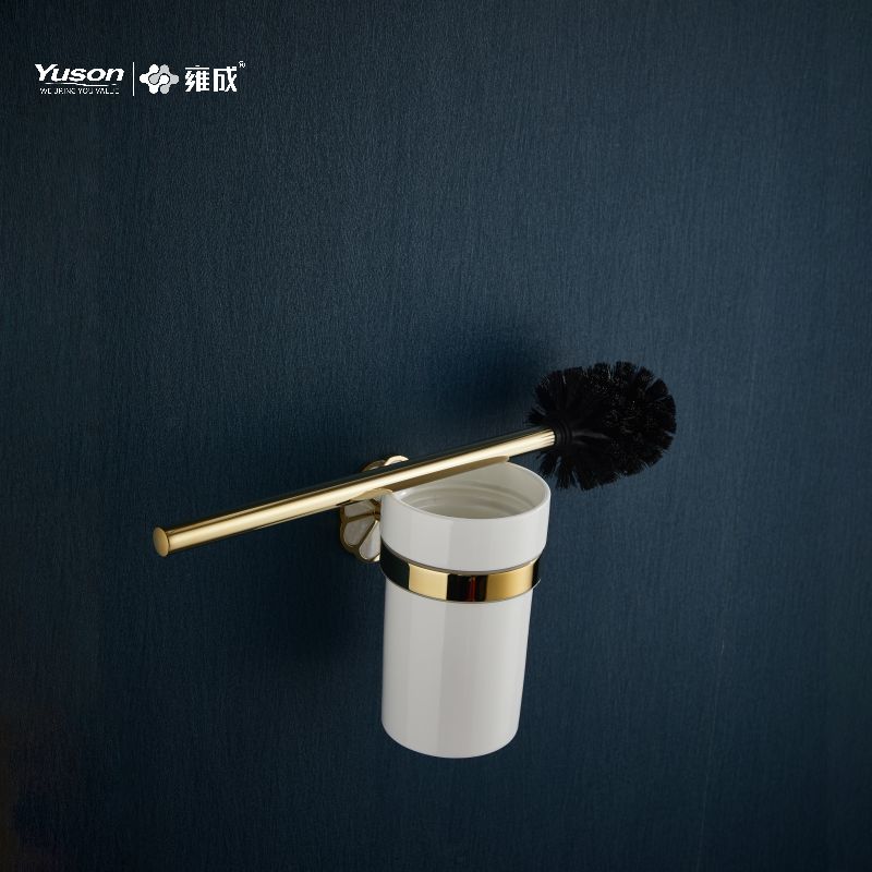 21090 Strakke badkameraccessoires, toiletborstel met beker van mat/gehard glas, zink/messing/SUS toiletborstel, wandmontage (Serie 21000)