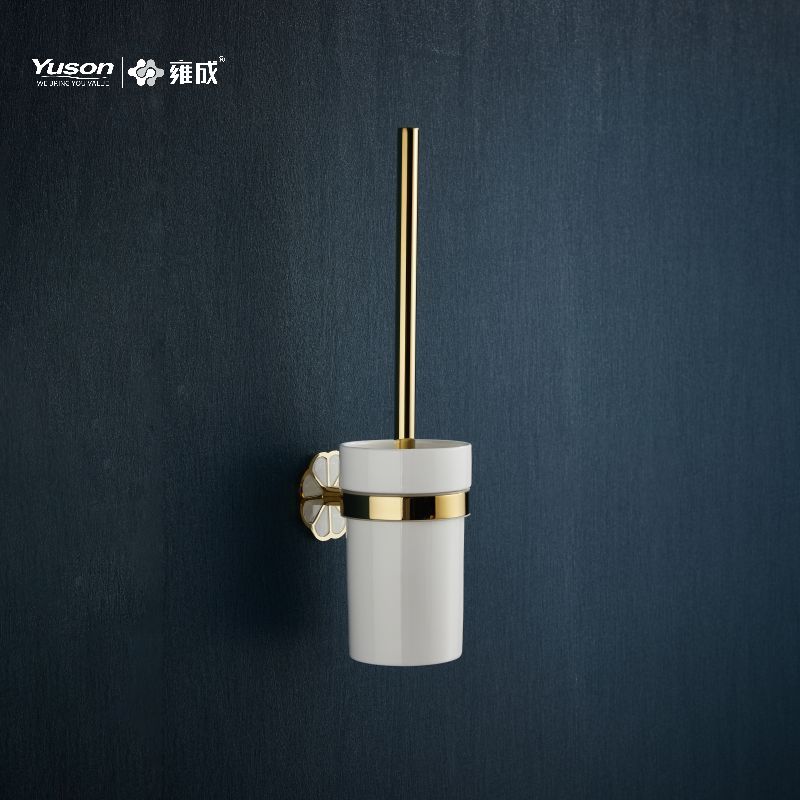 21090 Strakke badkameraccessoires, toiletborstel met beker van mat/gehard glas, zink/messing/SUS toiletborstel, wandmontage (Serie 21000)