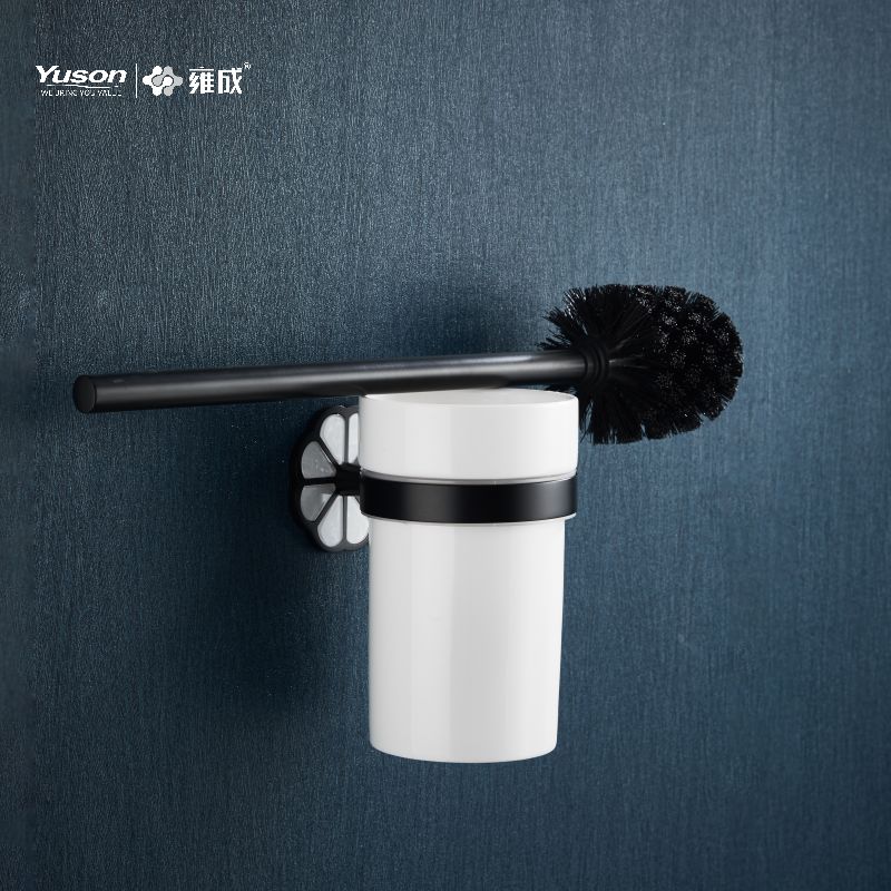 21090 Strakke badkameraccessoires, toiletborstel met beker van mat/gehard glas, zink/messing/SUS toiletborstel, wandmontage (Serie 21000)