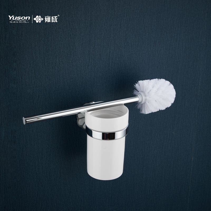 21090 Strakke badkameraccessoires, toiletborstel met beker van mat/gehard glas, zink/messing/SUS toiletborstel, wandmontage (Serie 21000)