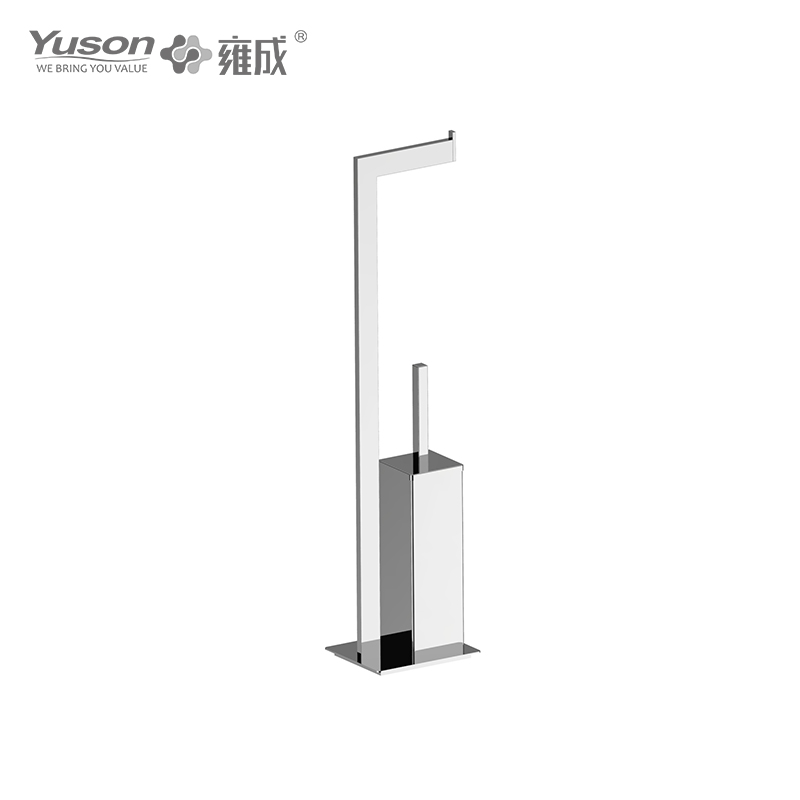 27190A Strakke badkameraccessoires, toiletborstel met beker van mat/gehard glas, zink/messing/SUS toiletborstel, wandmontage (serie 27100)
